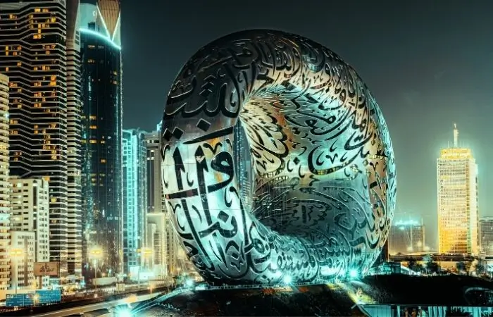 Museum of the Future and Dubai skyline in the UAE